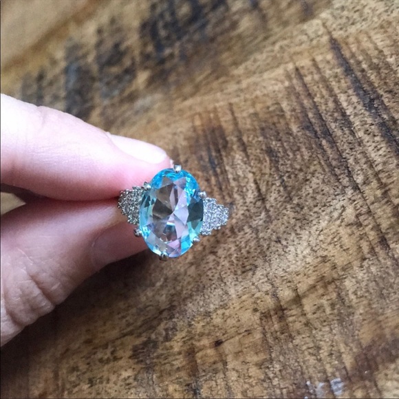 New 925 Sterling Silver Aquamarine Ring - Picture 6 of 7